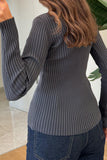 Ribbed Button-Front Cardigan
