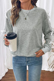 Lace Trim Sweatshirt with Bow Details