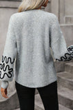 Stylish Floral Sleeve Sweater