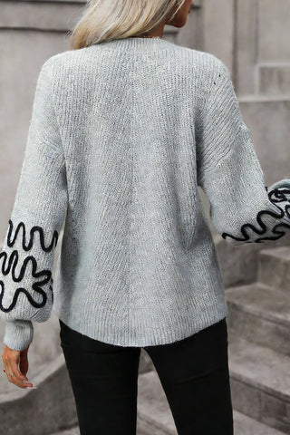Stylish Floral Sleeve Sweater