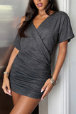 Off-Shoulder Casual Wrap Dress