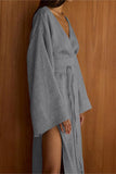 Long Sleeve Wrap Maxi Dress