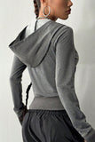 Stylish Hooded Zip-Up Sweatshirt