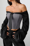 Off-Shoulder Tie-Front Corset Top
