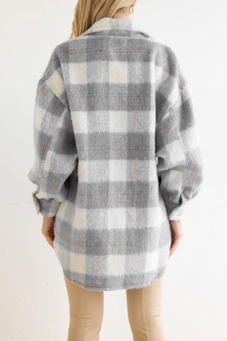 Plaid Button-Front Jacket