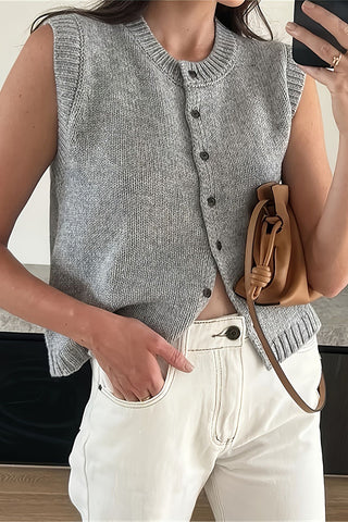 Button-Front Knit Tank