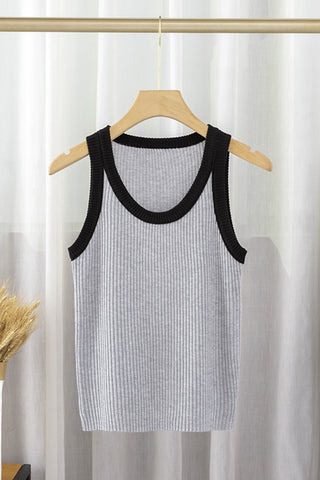 Ribbed Scoop Neck Tank Top