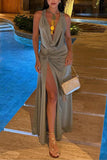 Sleeveless Draped Maxi Dress