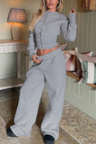 Button-Front Lounge Pants Set