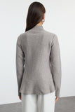 Mock-Neck Sweater with Flared Hem