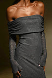 Off-Shoulder Sparkling Evening Dress