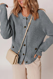 Buttoned Round Neck Cardigan