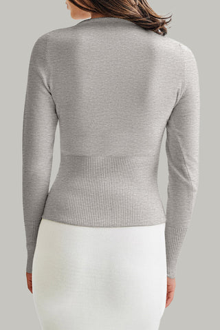 Chic Ribbed Cardigan with Long Sleeves