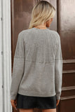 Textured Detail Button Down Long Sleeve Cardigan