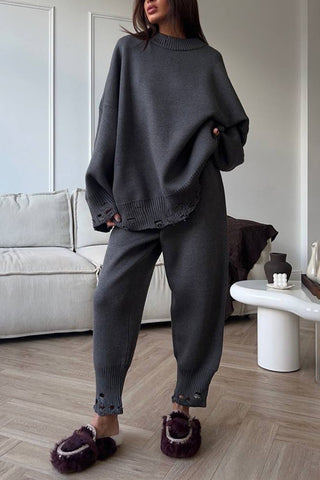 Relaxed Fit Sweater and Pants Set