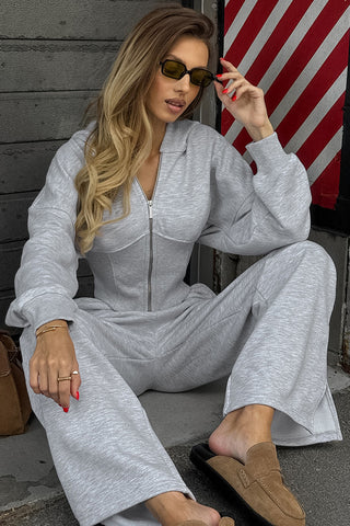 Hooded Zip-Up Pants Set