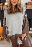 Relaxed Animal Print Patchwork Sweatshirt