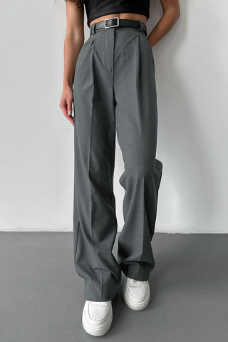 High-Waisted Tailored Casual Pants