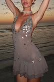 Sequin Halter Mini Dress