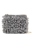 Ruffled Textured Shoulder Bag