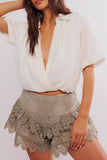Lace-Trim Eyelet Skort