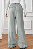 Wide-Leg Drawstring Casual Pants