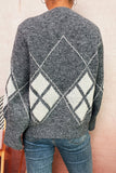 Diamond Pattern Knit Sweater