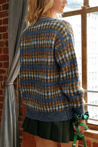 Chic Geometric Button-Up Cardigan