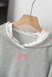 Bow Accent Hoodie Sweatshirt