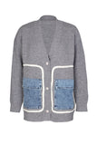 Button-Front Cardigan with Bold Pockets