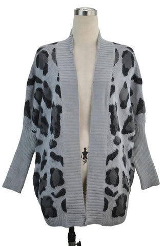 Open-Front Leopard Cardigan