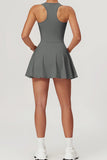 Zipper Front Casual Dress