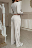 Button-Front Lounge Pants Set