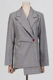 Asymmetrical Pinstripe Blazer
