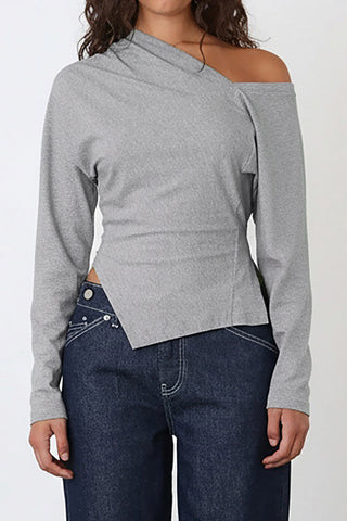 Asymmetric Long Sleeve T-Shirt