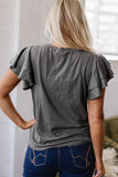 Ruffle Sleeve Casual Top