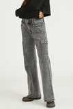 Embellished Straight-Leg Cargo Jeans