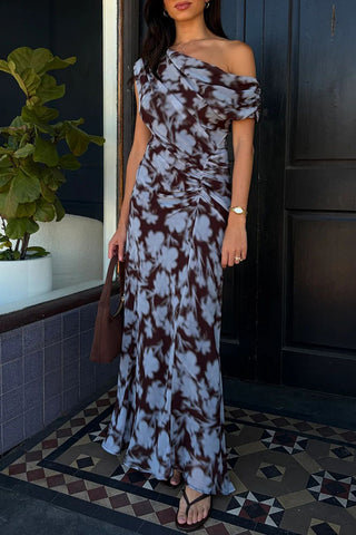 Asymmetrical Floral Casual Dress