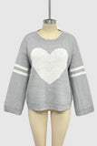 Heart Pattern Oversized Sweater