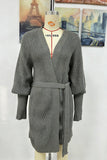 Tie-Waist Longline Cardigan