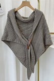Buckle-Closure Knit Poncho