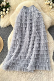 Layered Ruffle Maxi Skirt