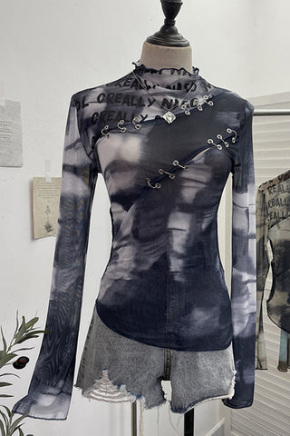 Asymmetrical Hook-Eye Detail Blouse