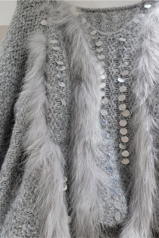 Embellished Fluffy Sweater