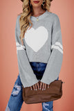 Heart Pattern Oversized Sweater