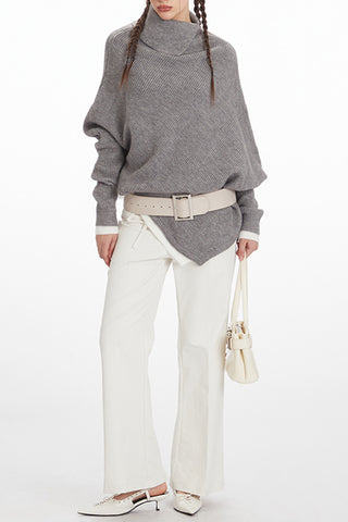 Asymmetric Collared Sweater