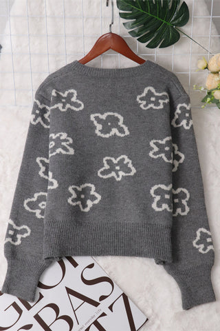 Floral Pattern Button Cardigan