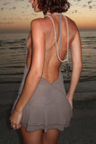 Sequin Halter Mini Dress