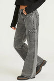Embellished Straight-Leg Cargo Jeans