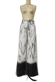 Artistic Ombre Wide-Leg Jeans